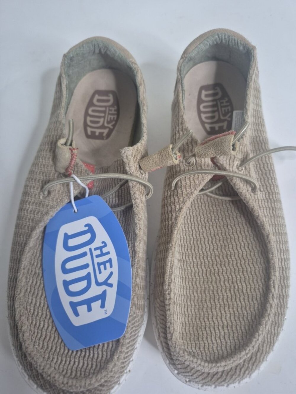 Hey Dude Wendy Wave Corduroy Olive Gray Casual Shoes Women's Size 7 New.